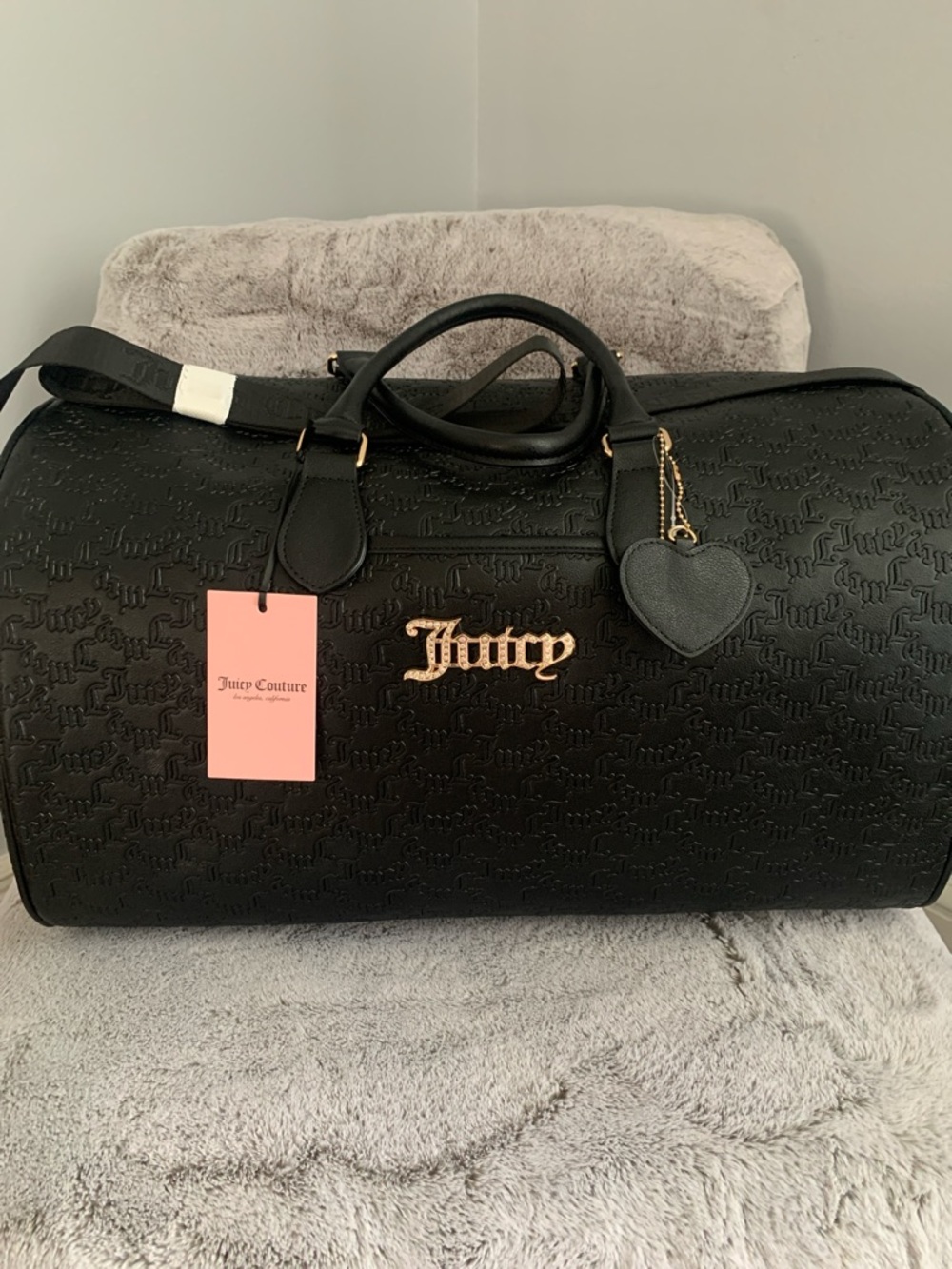 🆕- OVERSIZED BEAUTIFUL Juicy Couture Liquorice Embossed Travel Weekender